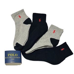 Polo by Ralph Lauren Men’s 4-Pack Crew Socks - Blue & Gray